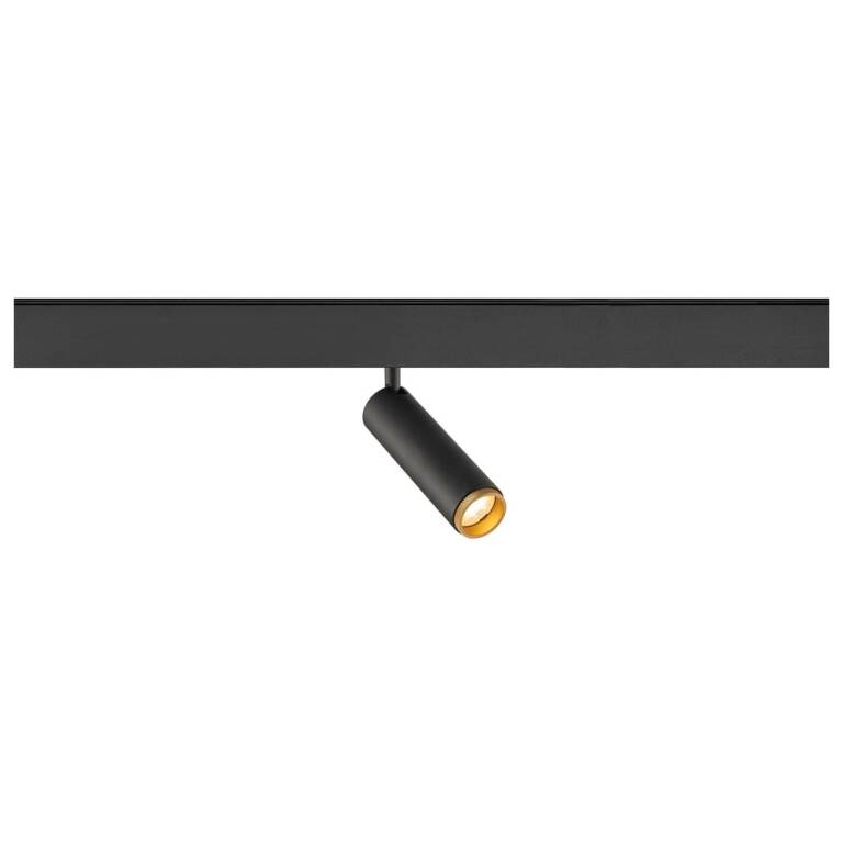 SLV GRIP! M, 48V Spot, DALI, deep & recessed track, 3000 K, 13W, 42°, schwarz / goldfarben