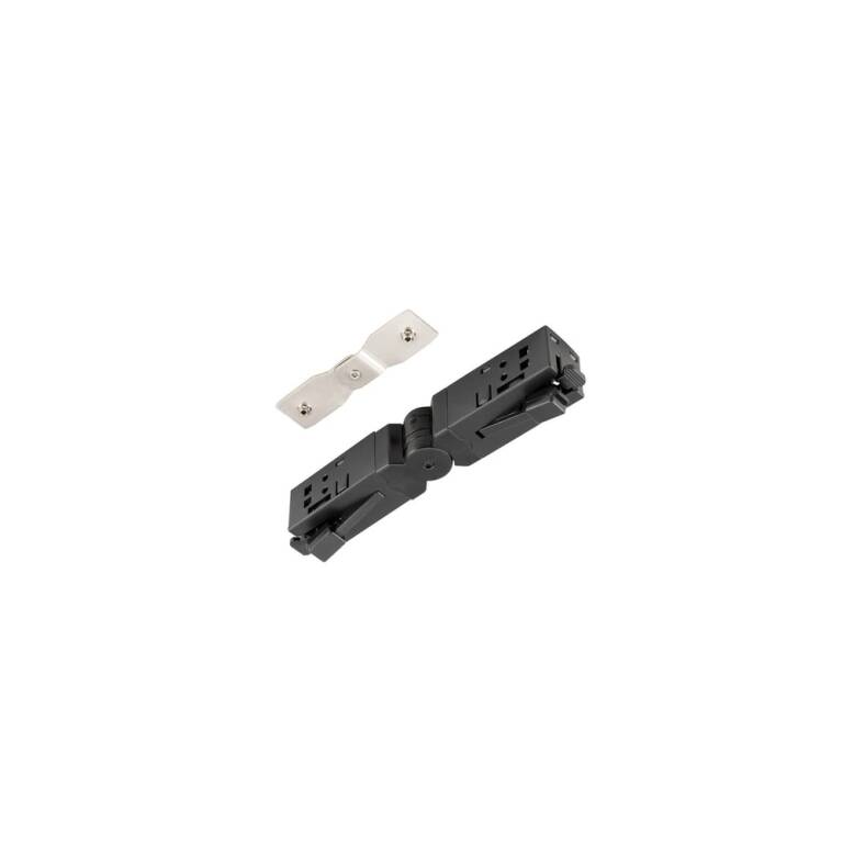 SLV 48V SYSTEM KURZER & FLEXIBLER LÄNGSVERBINDER, INKL. VERSTÄRKUNGSPLATTE, FÜR GEBOGENE STROMSCHIENE, DALI, schwarz