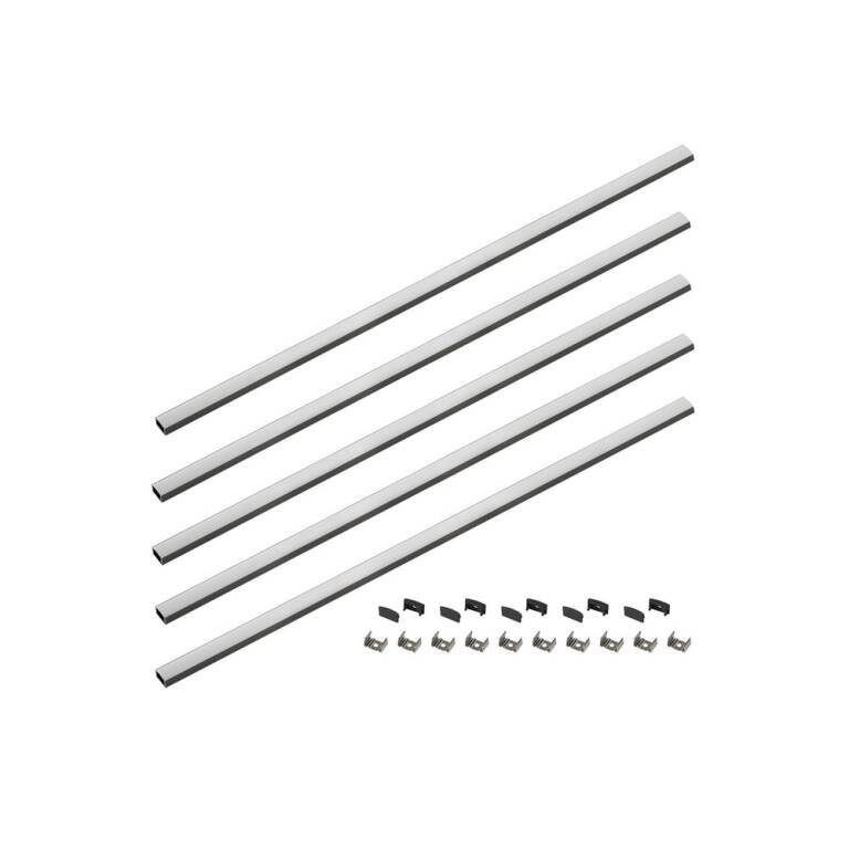 SLV LEDSTRIP SET, PROFIL AUFBAU FLACH + DIFFUSOR 5*1m, S, schwarz