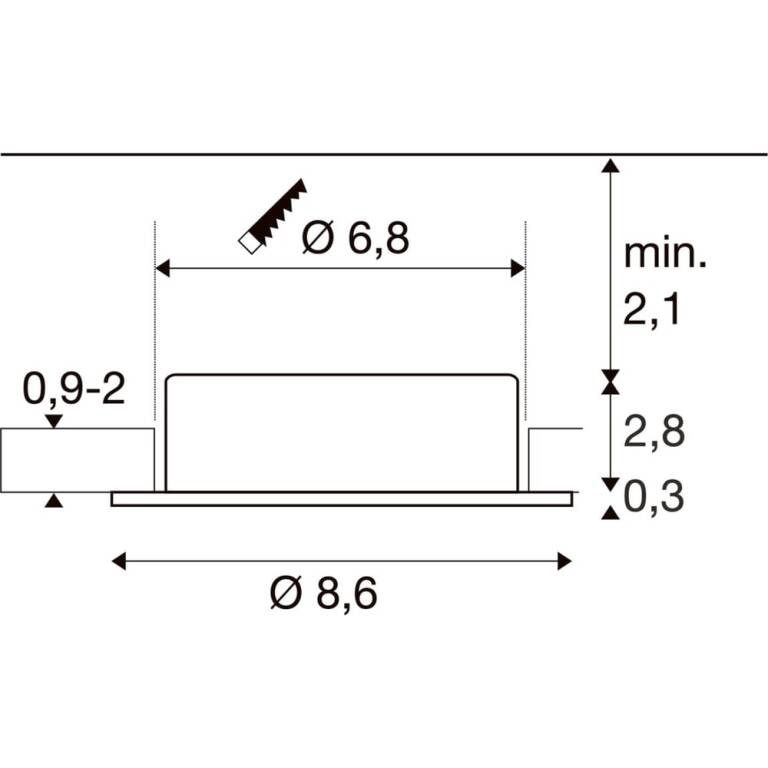 SLV UNIVERSAL DOWNLIGHT SLIM, RL, PHASE, Deckeneinbauleuchte, 2700 K / 3000 K / 4000 K, 6 W, schwarz