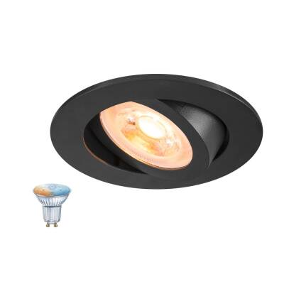 SLV NEW TRIA® 68 SMART SET, DL, RUND, GU10, PAR16, ZIGBEE, TW, Deckeneinbauleuchte, schwarz