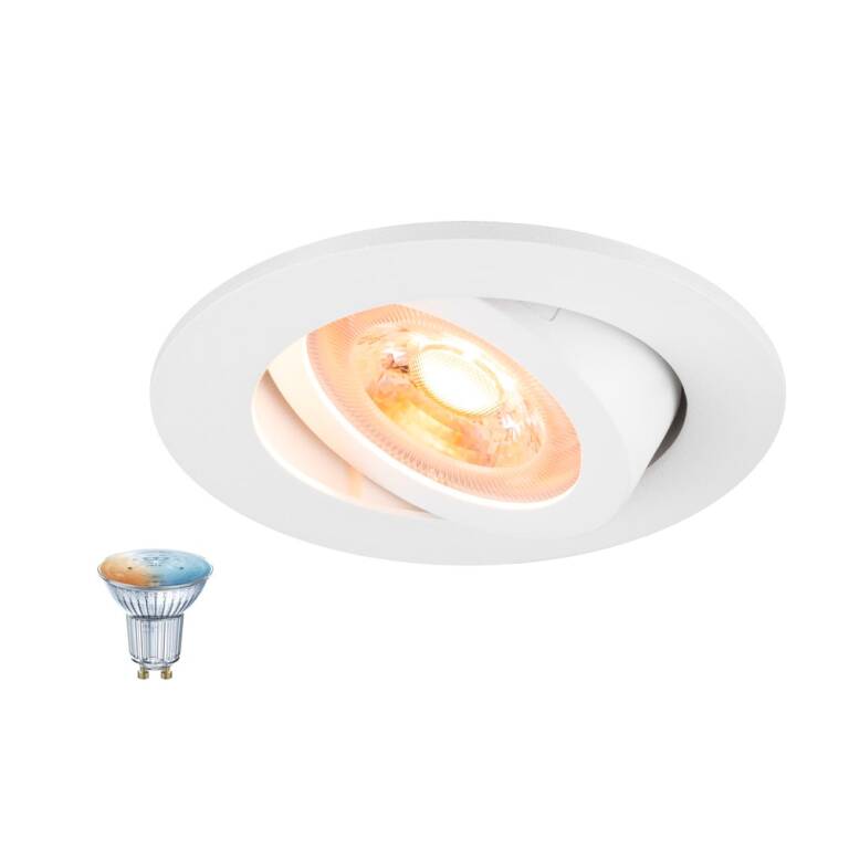 SLV NEW TRIA® 68 SMART SET, DL, RUND, GU10, PAR16, ZIGBEE, TW, Deckeneinbauleuchte, weiß