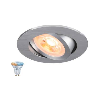 SLV NEW TRIA® 68 SMART SET, DL, RUND, GU10, PAR16, ZIGBEE, TW, Deckeneinbauleuchte, aluminium