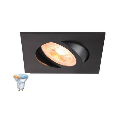 SLV NEW TRIA® 68 SMART SET, DL, ECKIG, GU10, PAR16, ZIGBEE, TW, Deckeneinbauleuchte, schwarz