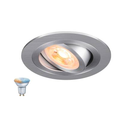 SLV NEW TRIA® 75 SMART SET, DL, RUND, GU10, PAR16, ZIGBEE, TW, Deckeneinbauleuchte, aluminium