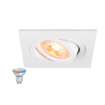 SLV NEW TRIA® 75 SMART SET, DL, ECKIG, GU10, PAR16, ZIGBEE, TW, Deckeneinbauleuchte, weiß