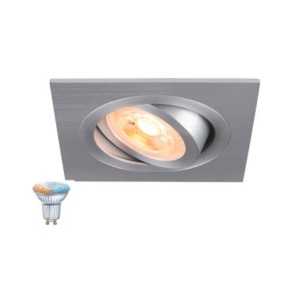SLV NEW TRIA® 75 SMART SET, DL, ECKIG, GU10, PAR16, ZIGBEE, TW, Deckeneinbauleuchte, aluminium