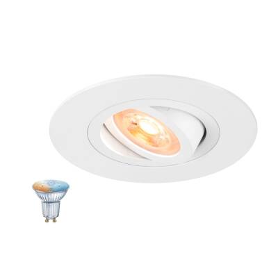 SLV NEW TRIA® 75 XL SMART SET, DL, RUND, GU10, PAR16, ZIGBEE, TW, Deckeneinbauleuchte, weiß