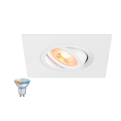 SLV NEW TRIA® 75 XL SMART SET, DL, ECKIG, GU10, PAR16, ZIGBEE, TW, Deckeneinbauleuchte, aluminium