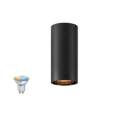 SLV ASTO TUBE SMART SET, CL, SINGLE, GU10, PAR16, ZIGBEE, TW, Deckenaufbauleuchte, schwarz