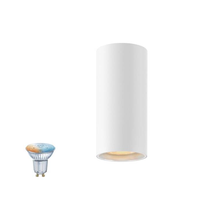 SLV ASTO TUBE SMART SET, CL, SINGLE, GU10, PAR16, ZIGBEE, TW, Deckenaufbauleuchte, weiß