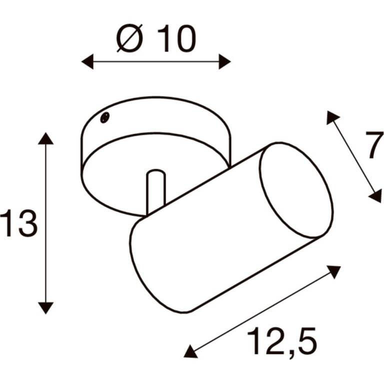 SLV ASTO TUBE SMART SET, CW, SINGLE, GU10, PAR16, ZIGBEE, TW, Wand- und Deckenaufbauleuchte, weiß