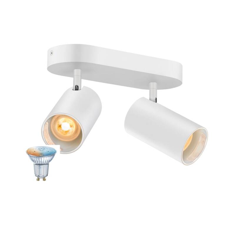 SLV ASTO TUBE SMART SET, CW, DOUBLE, GU10, PAR16, ZIGBEE, TW, Wand- und Deckenaufbauleuchte, weiß