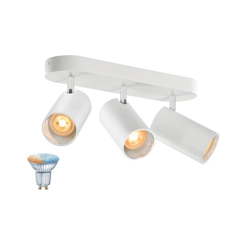 SLV ASTO TUBE SMART SET, CW, TRIPLE, GU10, PAR16, ZIGBEE, TW, Wand- und Deckenaufbauleuchte, weiß