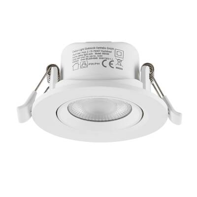 Deko-Light Deko-Light, Einbaustrahler, Surtur Tilt 68, 6 W, DIM, 2700/3000/4000 K, Weiß, 520 lm, Eingangsspannung: 220-240 V/AC, Polycarbonat, IP 20, IP 44