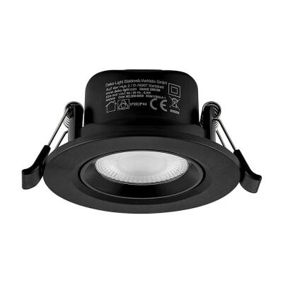 Deko-Light Deko-Light, Einbaustrahler, Surtur Tilt 68, 6 W, DIM, 2700/3000/4000 K, Schwarz, 520 lm, Eingangsspannung: 220-240 V/AC, Polycarbonat, IP 20, IP 44