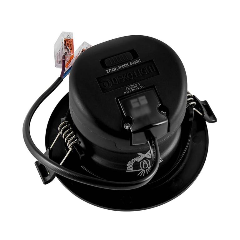 Deko-Light Deko-Light, Einbaustrahler, Surtur Tilt 83, 9 W, DIM, 2700/3000/4000 K, Schwarz, 900 lm, Eingangsspannung: 220-240 V/AC, Polycarbonat, Polyamid, IP 20, IP 44