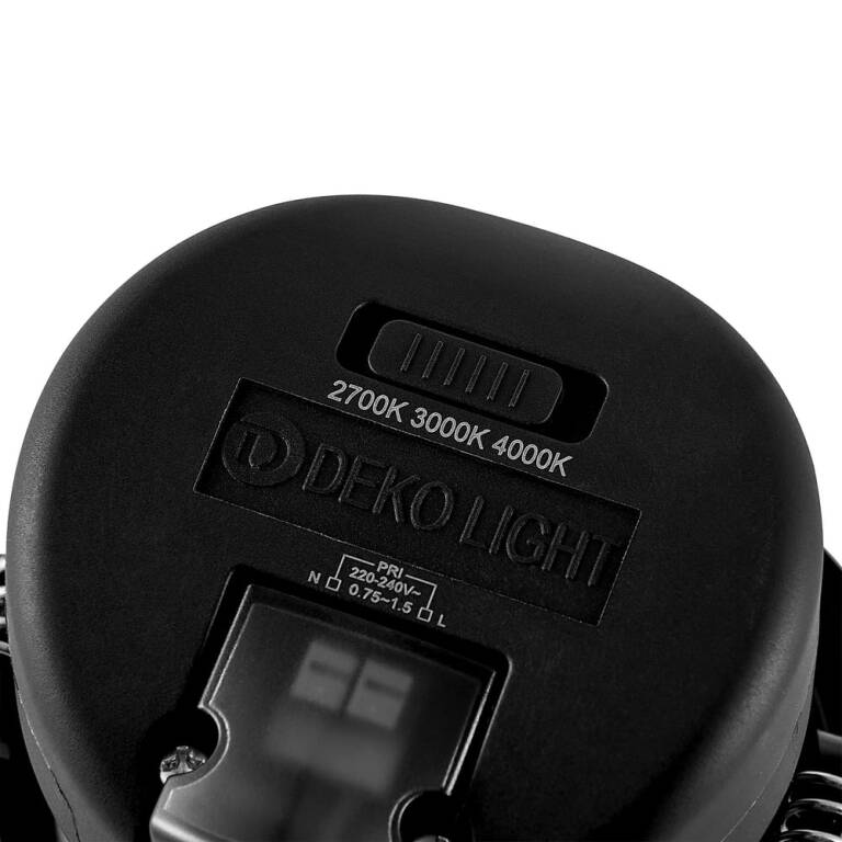 Deko-Light Deko-Light, Einbaustrahler, Surtur Tilt 83, 9 W, DIM, 2700/3000/4000 K, Schwarz, 900 lm, Eingangsspannung: 220-240 V/AC, Polycarbonat, Polyamid, IP 20, IP 44