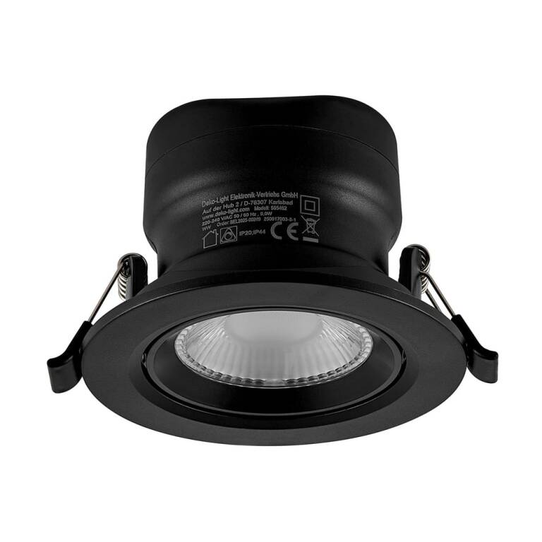 Deko-Light Deko-Light, Einbaustrahler, Surtur Tilt 83, 9 W, DTW, 1800-2700 K, Schwarz, 360 lm, Eingangsspannung: 220-240 V/AC, Polycarbonat, Polyamid, IP 20, IP 44