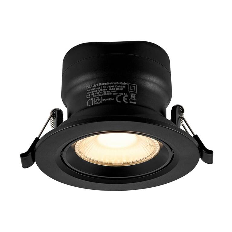 Deko-Light Deko-Light, Einbaustrahler, Surtur Tilt 83, 9 W, DTW, 1800-2700 K, Schwarz, 360 lm, Eingangsspannung: 220-240 V/AC, Polycarbonat, Polyamid, IP 20, IP 44