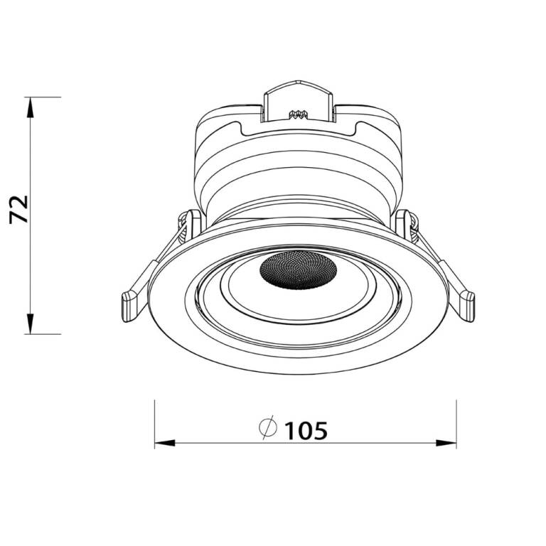 Deko-Light Deko-Light, Einbaustrahler, Surtur Tilt 83, 9 W, DTW, 1800-2700 K, Schwarz, 360 lm, Eingangsspannung: 220-240 V/AC, Polycarbonat, Polyamid, IP 20, IP 44