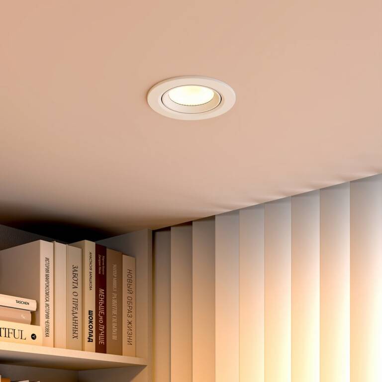 Deko-Light Deko-Light, Einbaustrahler, Surtur Tilt 83, 9 W, DTW, 1800-2700 K, Weiß, 360 lm, Eingangsspannung: 220-240 V/AC, Polycarbonat, Polyamid, IP 20, IP 44