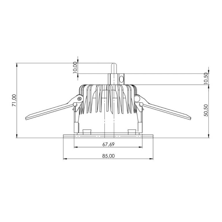 Deko-Light Deko-Light, Einbaustrahler, Tarvos 68, 7 W, DALI, 4000 K, 45 Grad, Hellgrau, 905 lm, Eingangsspannung: 220-240 V/AC, Aluminium, IP 20