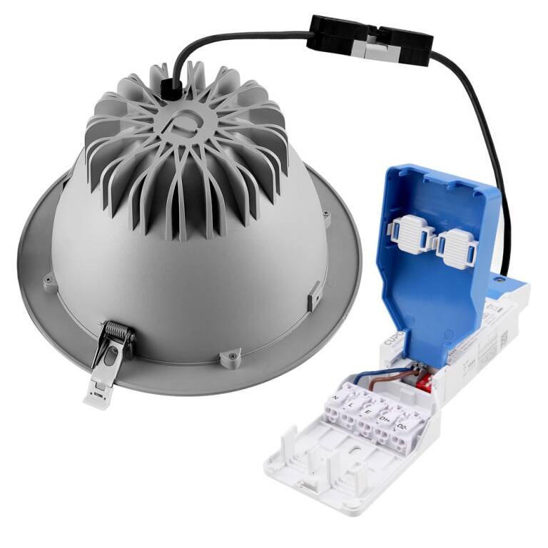 Deko-Light Deko-Light, Einbaustrahler, Tarvos 240, 25 W, 3000 K, 45 Grad, Hellgrau, 3070 lm, Eingangsspannung: 220-240 V/AC, Aluminium, IP 20