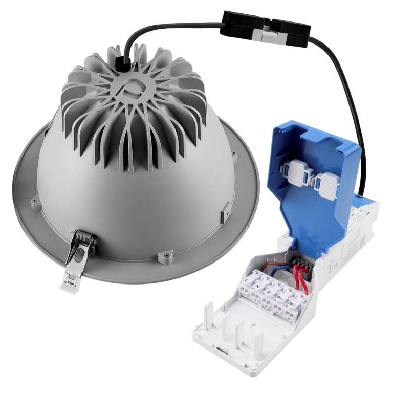 Deko-Light Deko-Light, Einbaustrahler, Tarvos 240, 25 W, DALI, 3000 K, 45 Grad, Hellgrau, 3070 lm, Eingangsspannung: 220-240 V/AC, Aluminium, IP 20