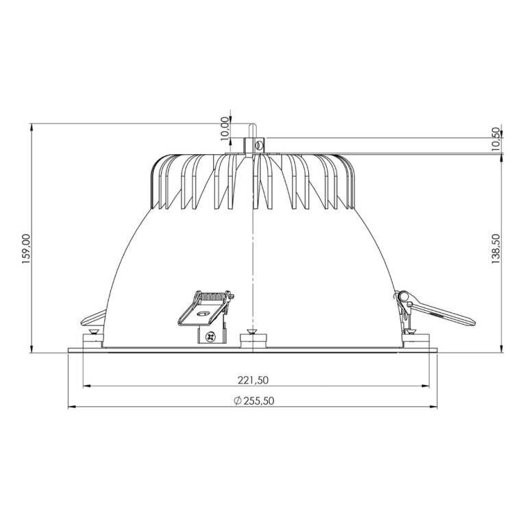 Deko-Light Deko-Light, Einbaustrahler, Tarvos 240, 25 W, DALI, 3000 K, 45 Grad, Hellgrau, 3070 lm, Eingangsspannung: 220-240 V/AC, Aluminium, IP 20