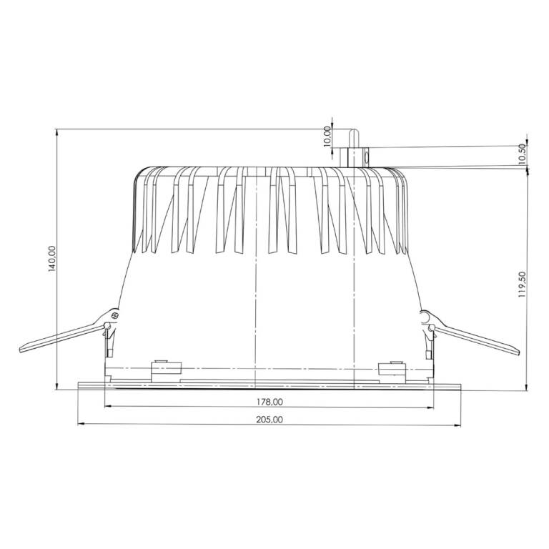 Deko-Light Deko-Light, Einbaustrahler, Tarvos 190, 21,5 W, DALI, 4000 K, 45 Grad, Schwarz, 2720 lm, Eingangsspannung: 220-240 V/AC, Aluminium, IP 20