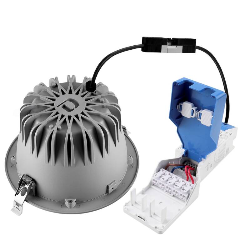 Deko-Light Deko-Light, Einbaustrahler, Tarvos 190, 21,5 W, DALI, 4000 K, 45 Grad, Hellgrau, 2720 lm, Eingangsspannung: 220-240 V/AC, Aluminium, IP 20