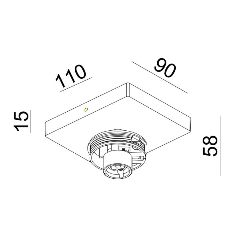 Deko-Light Deko-Light, Deckenaufbauleuchte, Can Tilt Square Base, 1x 7,5 W GU10, Weiß, Eingangsspannung: 220-240 V/AC, Aluminium, IP 20