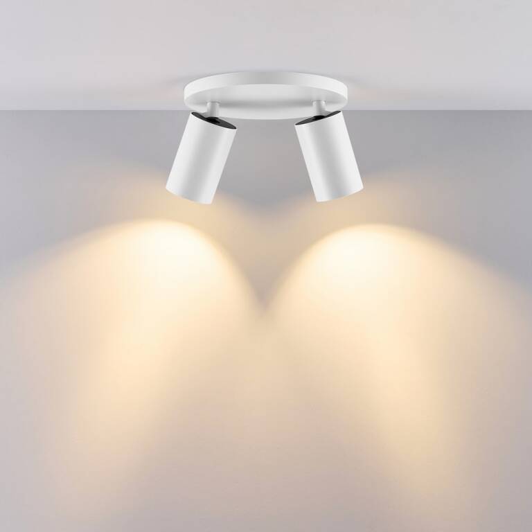 Deko-Light Deko-Light, Deckenaufbauleuchte, Can Tilt Round Base, 2x 7,5 W GU10, Weiß, Eingangsspannung: 220-240 V/AC, Aluminium, IP 20