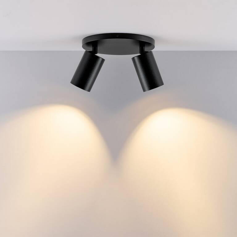 Deko-Light Deko-Light, Deckenaufbauleuchte, Can Tilt Round Base, 2x 7,5 W GU10, Schwarz, Eingangsspannung: 220-240 V/AC, Aluminium, IP 20