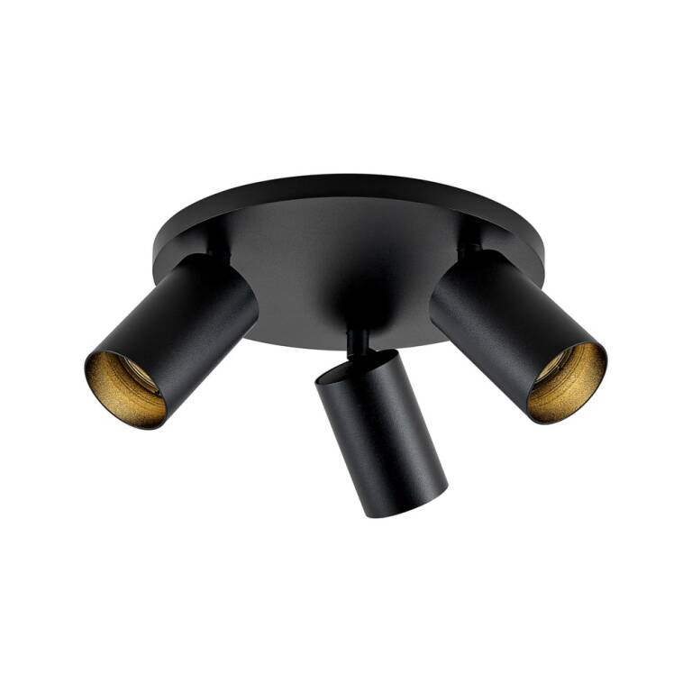 Deko-Light Deko-Light, Deckenaufbauleuchte, Can Tilt Round Base, 3x 7,5 W GU10, Schwarz, Eingangsspannung: 220-240 V/AC, Aluminium, IP 20