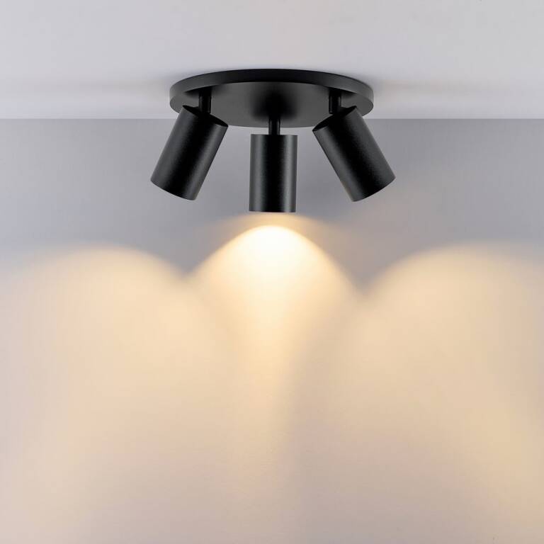 Deko-Light Deko-Light, Deckenaufbauleuchte, Can Tilt Round Base, 3x 7,5 W GU10, Schwarz, Eingangsspannung: 220-240 V/AC, Aluminium, IP 20