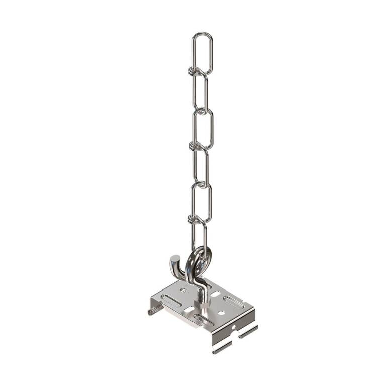 Deko-Light Deko-Light, Mechanisches Systemzubehör, Sanotrunk, Halter für Kettenabhängung für Tragschiene, Set 10 Stk., Edelstahl, Länge: 36.2 mm, Breite: 57.6 mm, Höhe: 40 mm
