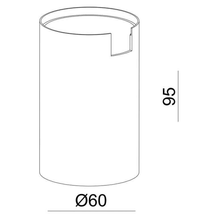 Deko-Light Deko-Light, Mechanisches Systemzubehör, Zylindergehäuse für Can Tisch / Steh / Wandleuchte, Schwarz, Aluminium, Höhe: 95 mm, Durchmesser: 60 mm, IP 20