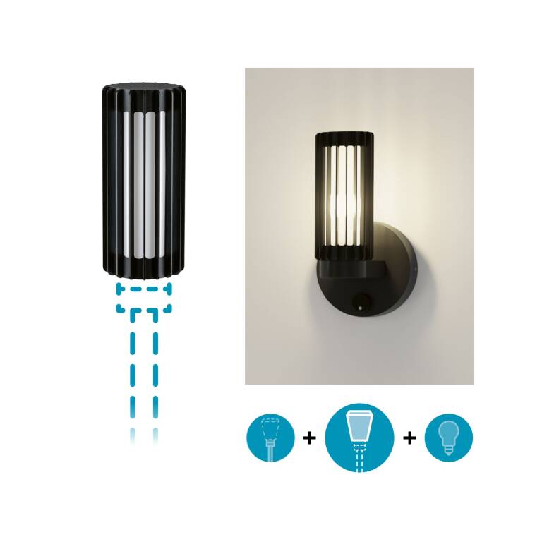Paulmann ModuShine Schirm Ferina IP44 zylindrisch Anthrazit