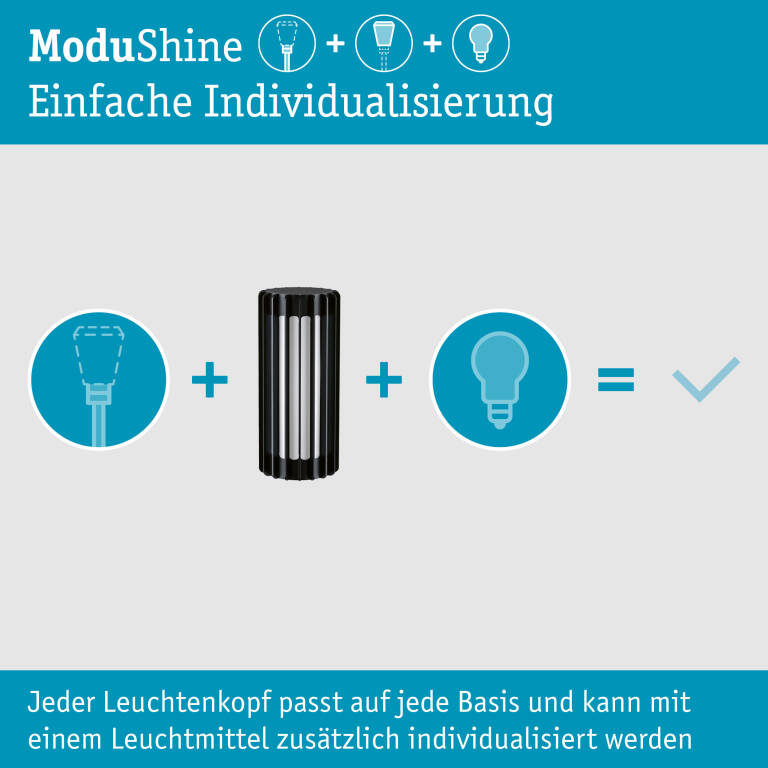 Paulmann ModuShine Schirm Ferina IP44 zylindrisch Anthrazit