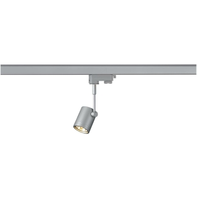 SLV 3-Phasen Schienen-Strahler BIMA I silbergrau einflammig GU10 QPAR51 max. 50W inkl. 3P.-Adapter
