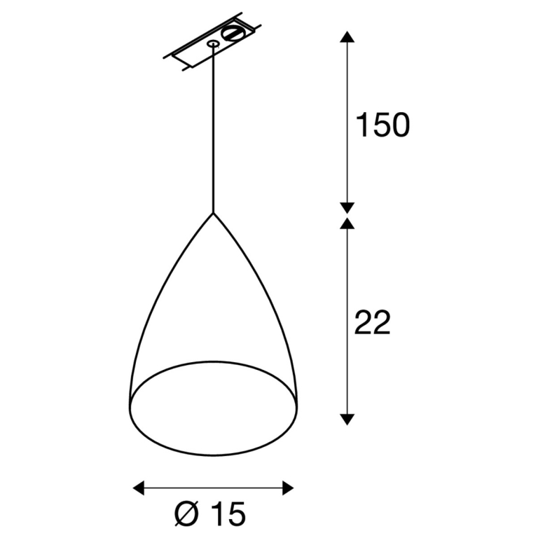SLV TONGA® Pendelleuchte für 1-Phasen Stromschiene E14 Keramikschirm weiß