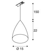 TONGA® Pendelleuchte für 1-Phasen Stromschiene E14 Keramikschirm weiß