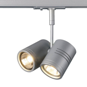 BIMA II Spot silbergrau zweiflammig für 1Phasen-Stromschiene QPAR51 inkl. 1Phasen-Adapter