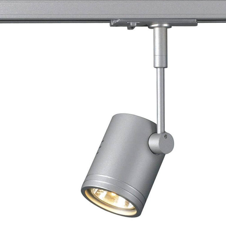 SLV BIMA I Spot silbergrau für 1Phasen-Stromschiene QPAR51 inkl. 1Phasen-Adapter