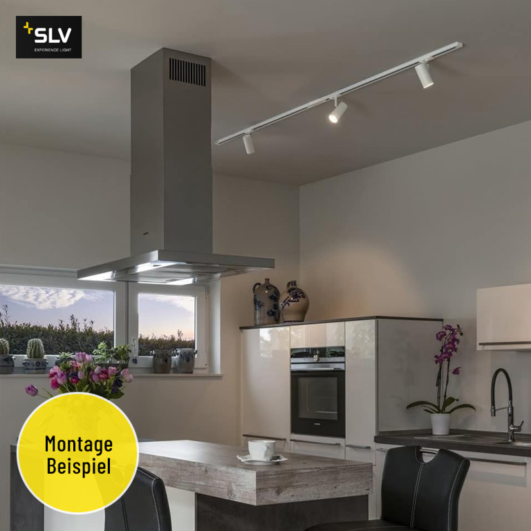 SLV 1-Phasen Hochvolt-Stromschiene 2m weiß 230V Aufbauschiene