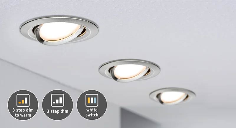 Einbauleuchten mit 3-step-dim Funktion