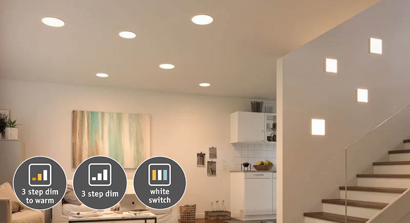 Einbaupanels mit 3-step-dim Funktion