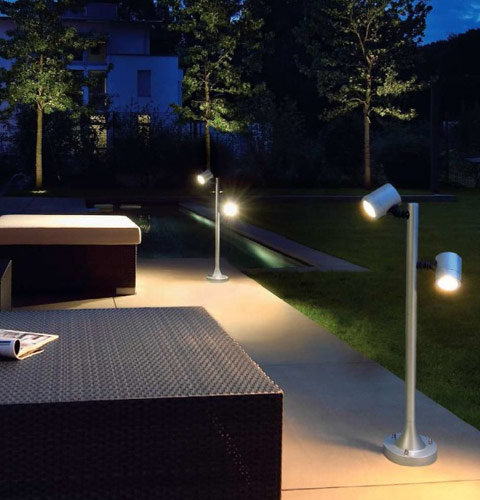 SLV NEW MYRA 2 LED-Außenstrahler 2-flammig aus Aluminium